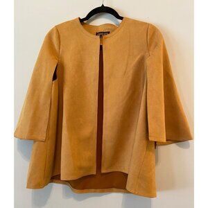 Jayley Cape Jacket High Low Hem Long Slit Bell Sleeve Medium